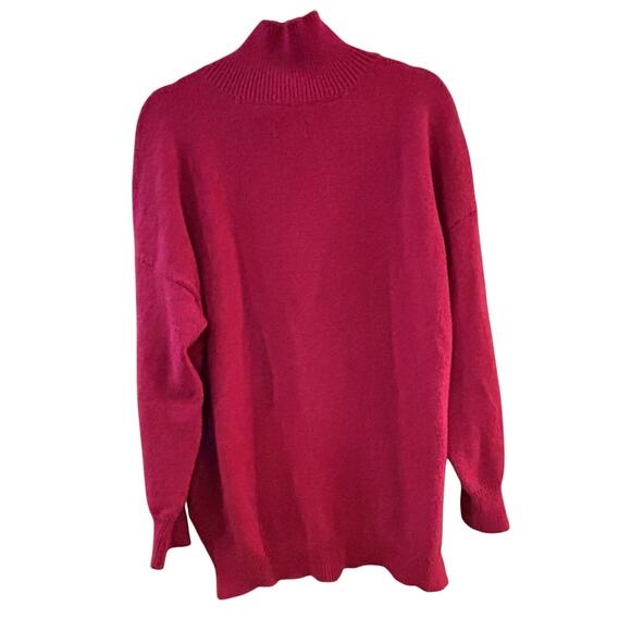 Maeve Anthropologie Crystal Hot Pink Sweater XL Tunic Oversized Preppy Costco's - Picture 4 of 5